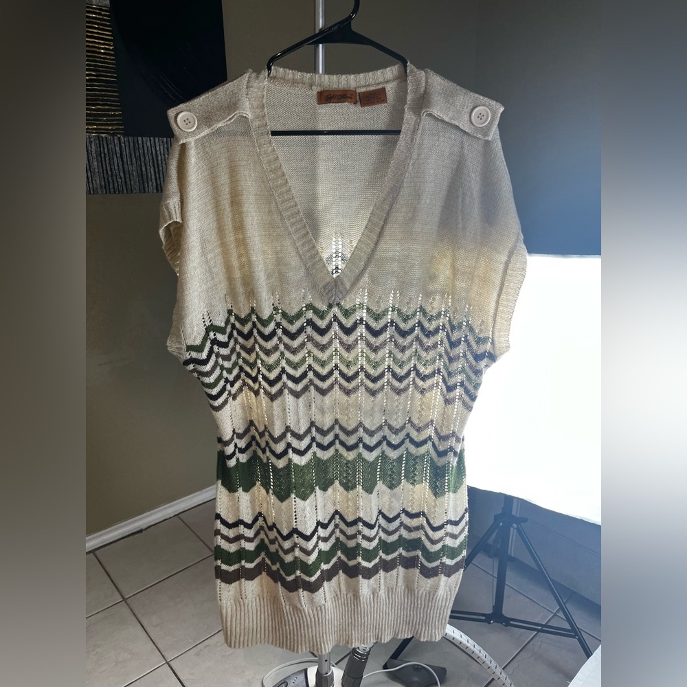 Gold Flava Chevron Knit Tunic Dress